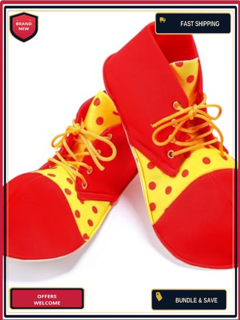 Clown Costume Shoes Slip-On Dual Wear Party Cosplay Accessory